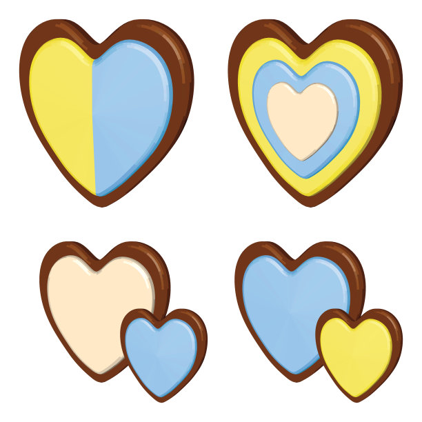 黄蓝白糖衣饼干图片下载