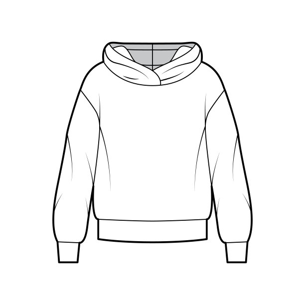 宽松的棉羊毛帽衫技术时尚插图，轻松合身，长袖。平的外衣跳投图片下载