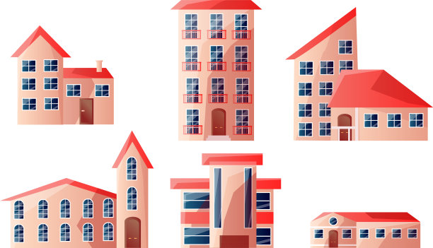 设置现代美丽的城市多层住宅图片下载