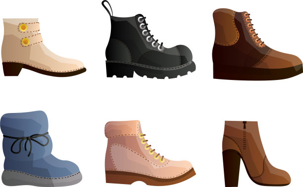 设置现代类型的时尚冬季鞋图片下载