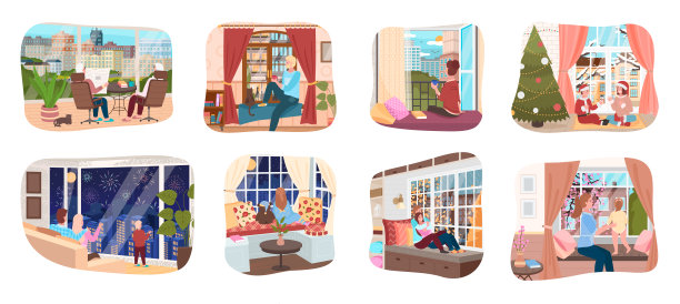 人们在家中度过时光，房间的内部图片下载