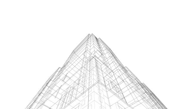 多层建筑的线框模型图片下载