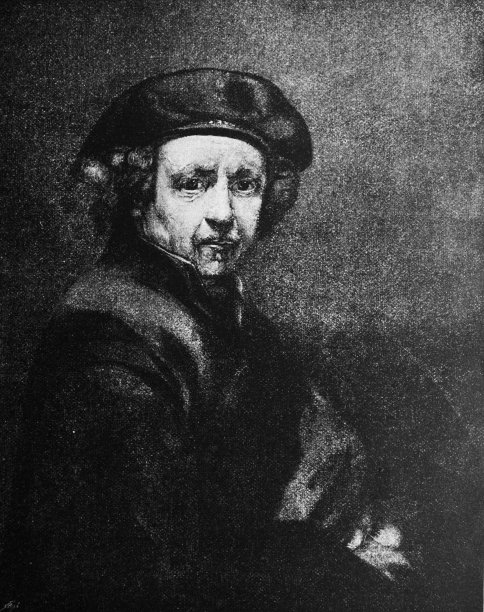 伦勃朗在过去几年里的手写肖像，在旧书伦勃朗由Knuckfus，圣彼得堡，1890图片下载