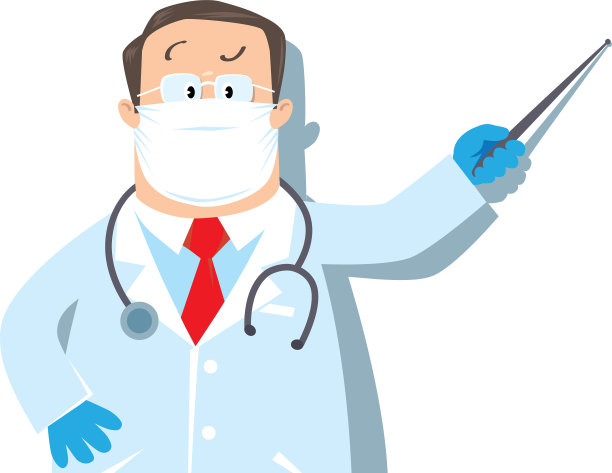 戴着防护面具和手套的滑稽医生图片下载
