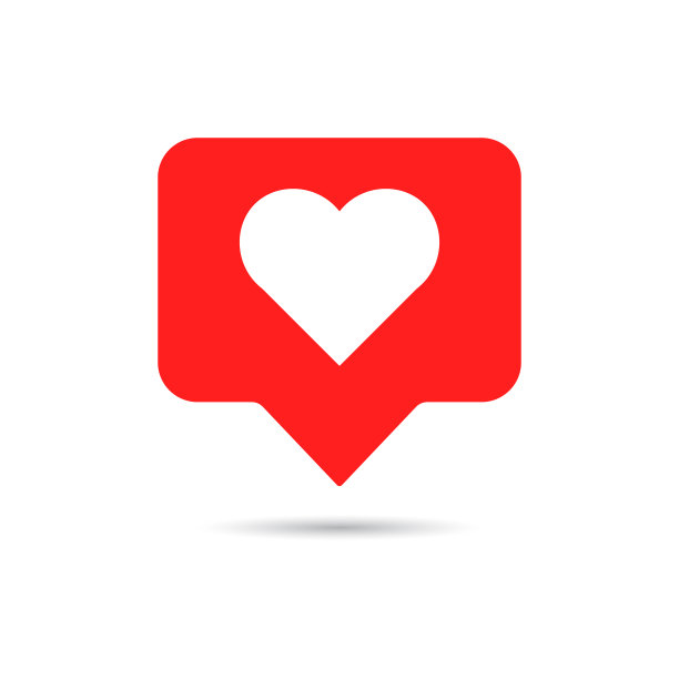 就像图标在平坦的风格白色的心在红色图片下载