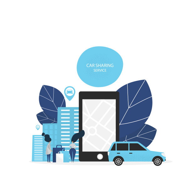 汽车共享服务广告网页模板图片下载