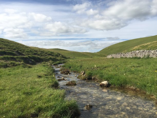 马勒姆塔恩周围的山丘，马勒姆，约克郡山谷，北约克郡图片下载