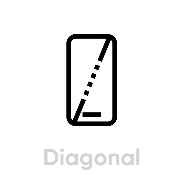 科技参数对角手机图标可编辑线条图片下载