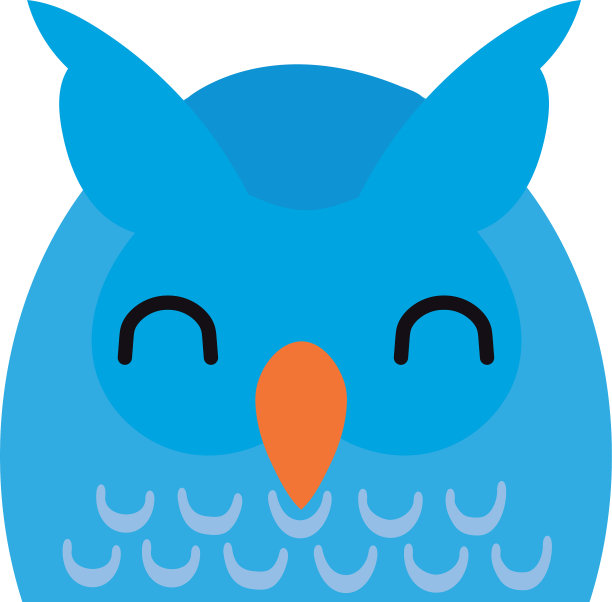 可爱的小猫头鹰鸟平风格图片下载