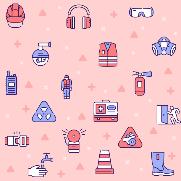 彩色线性无缝图案安全工具图片下载