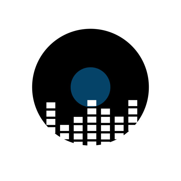 圆形时尚简约的DJ标志图片下载