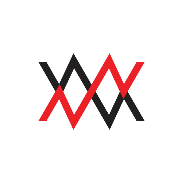 抽象字母MW简约连接线条彩色标志图片下载