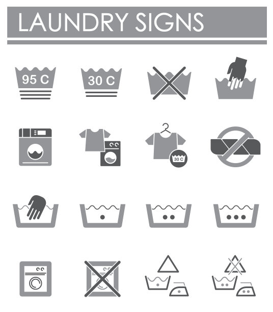 洗衣相关的图标设置在背景图片下载