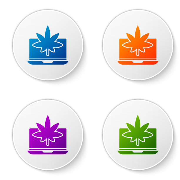 彩色笔记本电脑和医用大麻图片下载