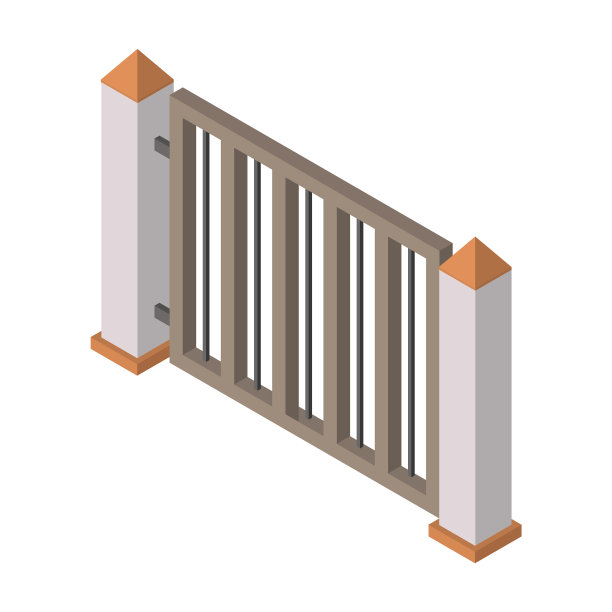 围栏图标等距图标孤立图片下载