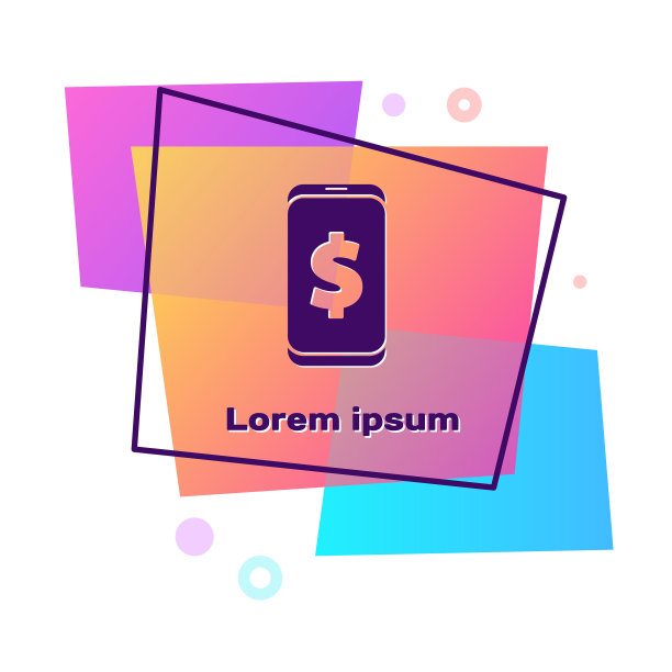 紫色智能手机与美元符号图标孤立图片下载