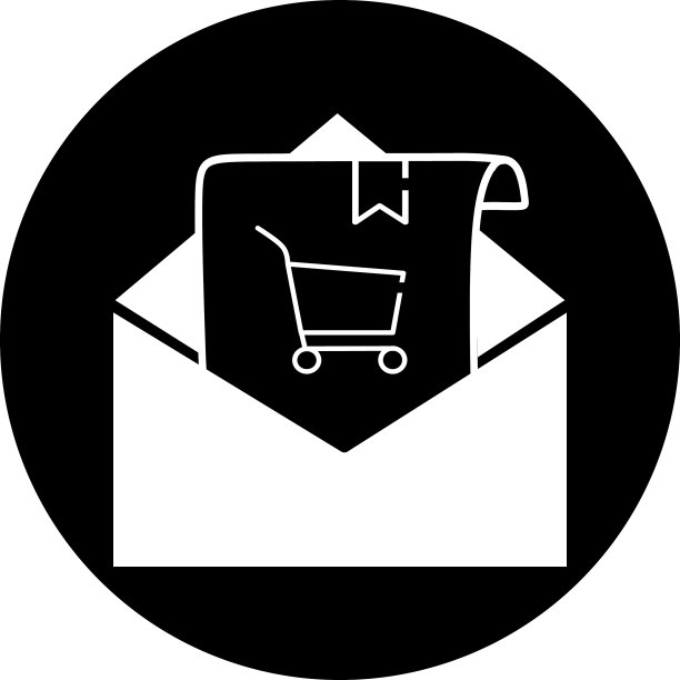 电子邮件在黑色圆圈图标图片下载