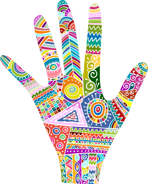 华丽的手波西米亚风格草图为您的设计图片下载