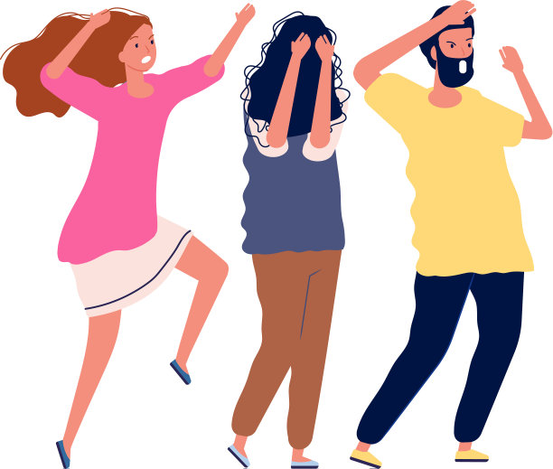 害怕的人，男人，女人，因为害怕而尖叫图片下载