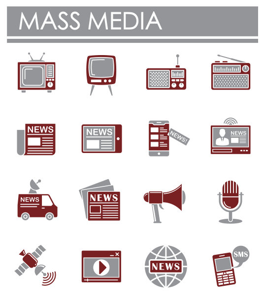 大众媒体相关图标设置在背景图片下载