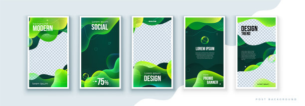 液体抽象的社交媒体横幅设计图片下载