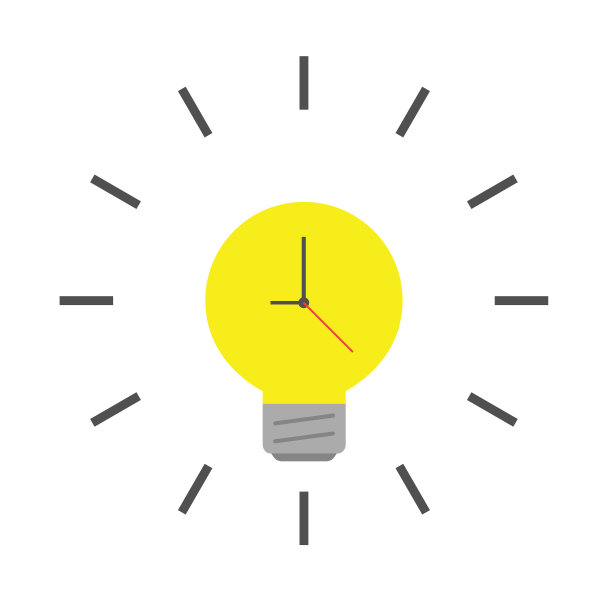 发光灯泡时钟图标的颜色图片下载
