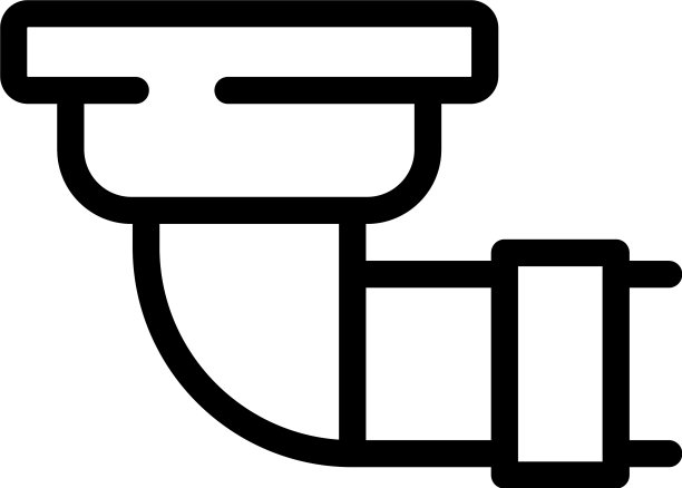 建筑排水沟图标轮廓风格图片下载