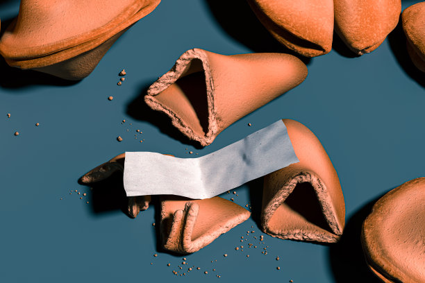 用于预测和文本的空白纸中文cookie。破解中国新年饼干，3d渲染图片下载