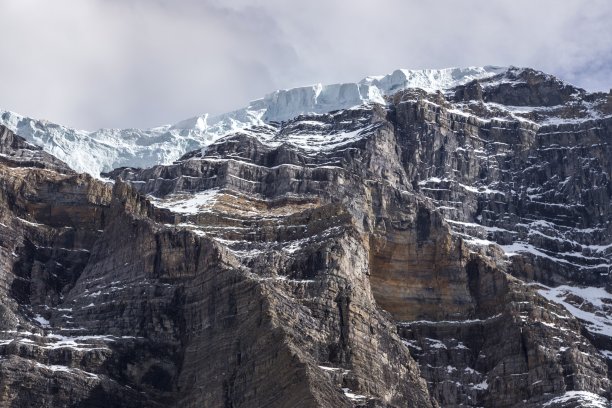 加拿大亚伯达省落基山脉，班夫国家公园，坦普尔冰川图片下载