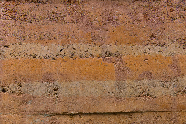 层土自然地质土壤，橙色土壤壁纸背景。图片下载