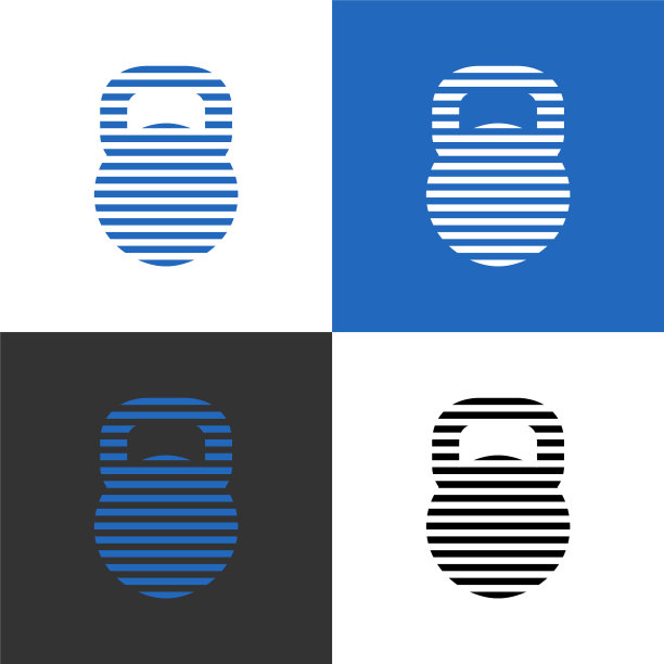 抽象壶铃图标体育馆标志设计模板图片下载