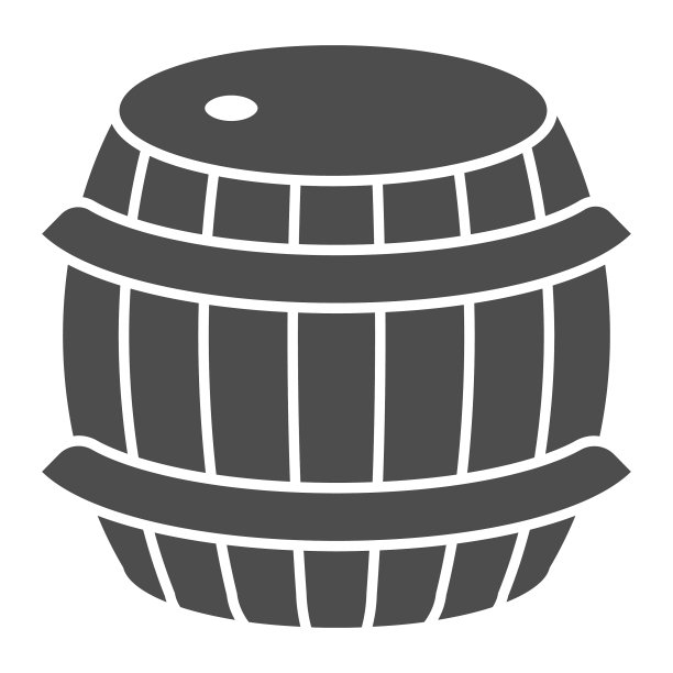 橡木桶固体图标的葡萄酒储存图片下载