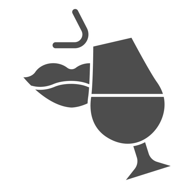 女士的嘴唇和一杯葡萄酒的固体图标女人图片下载