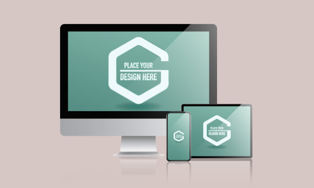 数字设备模拟桌面，电脑，智能手机和数字平板电脑在粉红色的背景图片下载