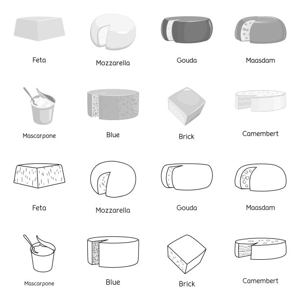 设计早餐和件图标套装图片下载