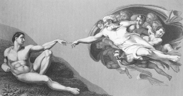 《创造亚当》的作者是博纳罗蒂，在旧书《伦勃朗》中，1890年，作者是纳克弗斯，圣彼得堡，1878年，作者是安德列耶娃，圣彼得堡图片下载