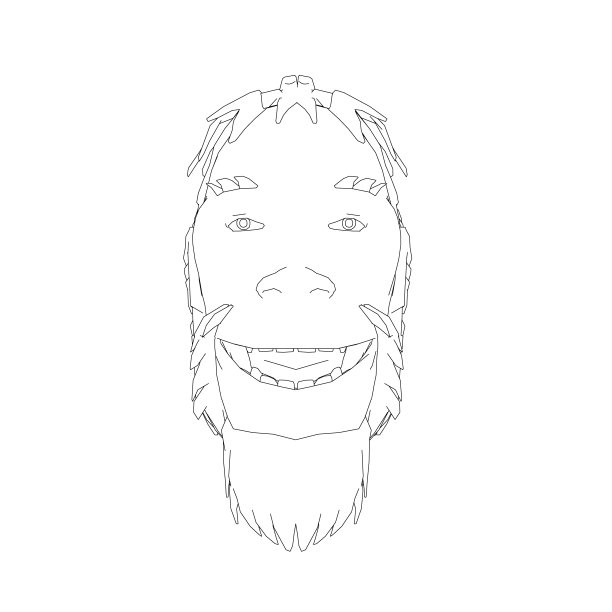 尼安德特人的轮廓头。史前人类的轮廓头。前视图。矢量图图片下载