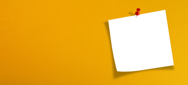 黄色背景空白的便条纸图片下载