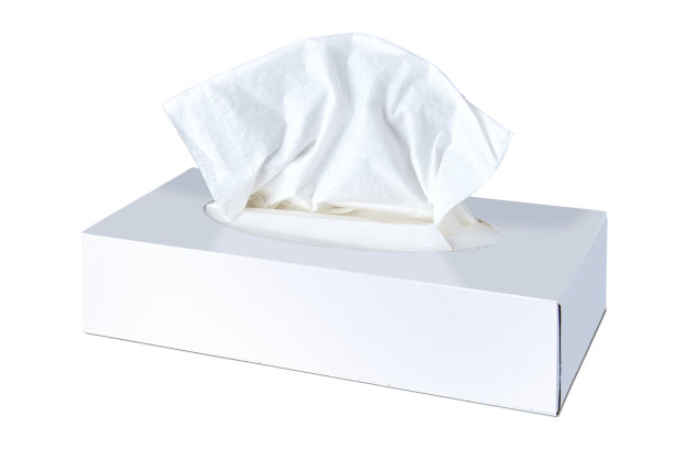 从白色化妆品纸巾盒上分离出的空白组织。剪切路径图片下载