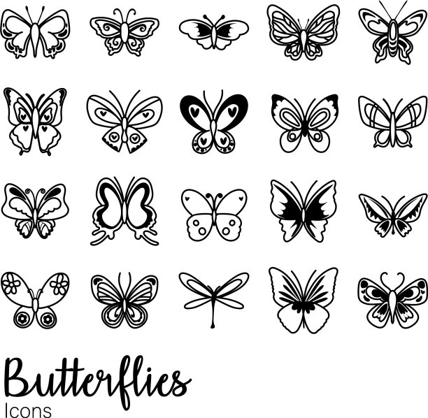 捆绑蝴蝶设置图标图片下载