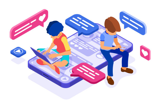 在社交网络上聊天交友图片下载