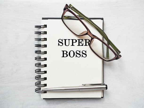 老板的一天。贺卡。特写，从上面看图片下载