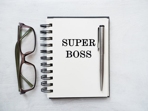 老板的一天。贺卡。特写，从上面看图片下载