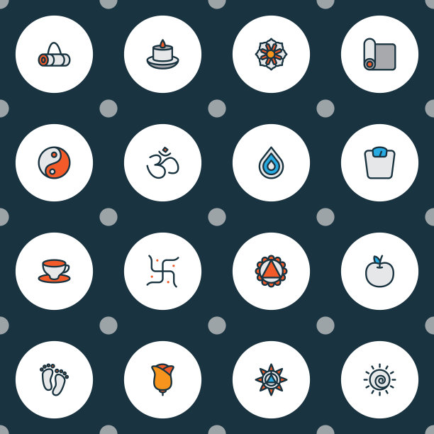 精神图标彩色线设置与花杯图片下载