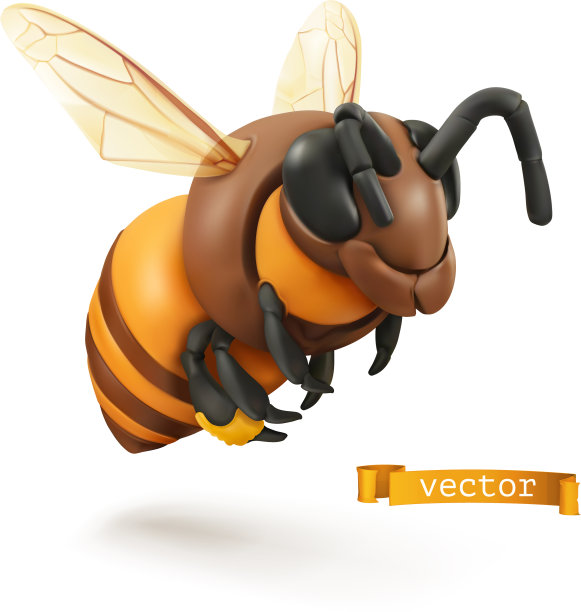 蜜蜂大黄蜂3d卡通图标橡皮泥艺术图片下载