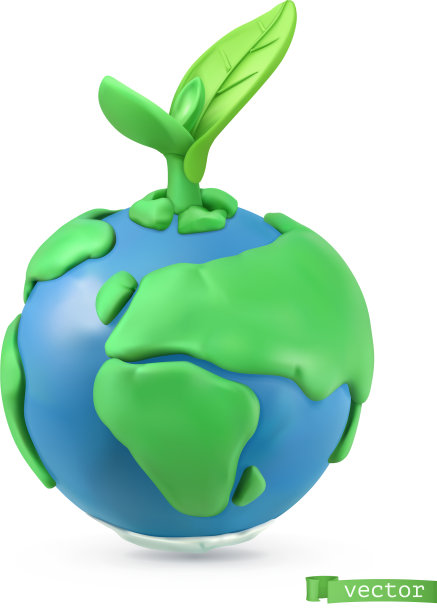 地球日图标3d对象手工橡皮泥艺术图片下载