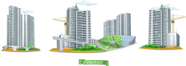 城市建筑3d图标集图片下载
