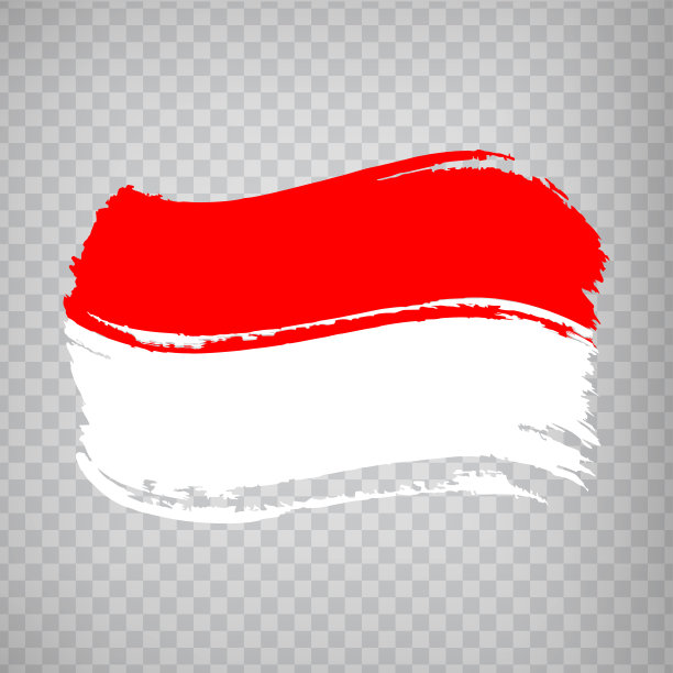 印度尼西亚国旗，笔触背景。印度尼西亚国旗在透明背景为您的网站设计，标志，应用程序。EPS10。图片下载