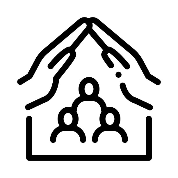 家庭健康保护保险图标矢量大纲插图图片下载