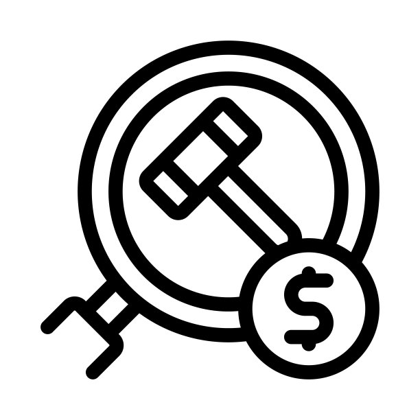 正义锤研究图标矢量大纲插图图片下载